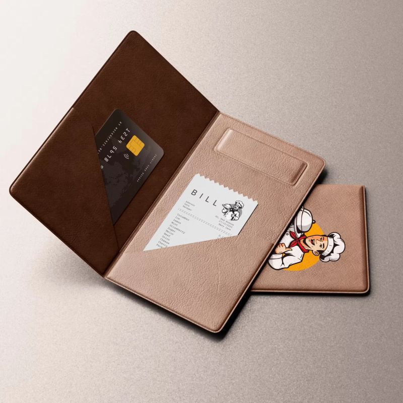 Restaurant Check Folder Mockup