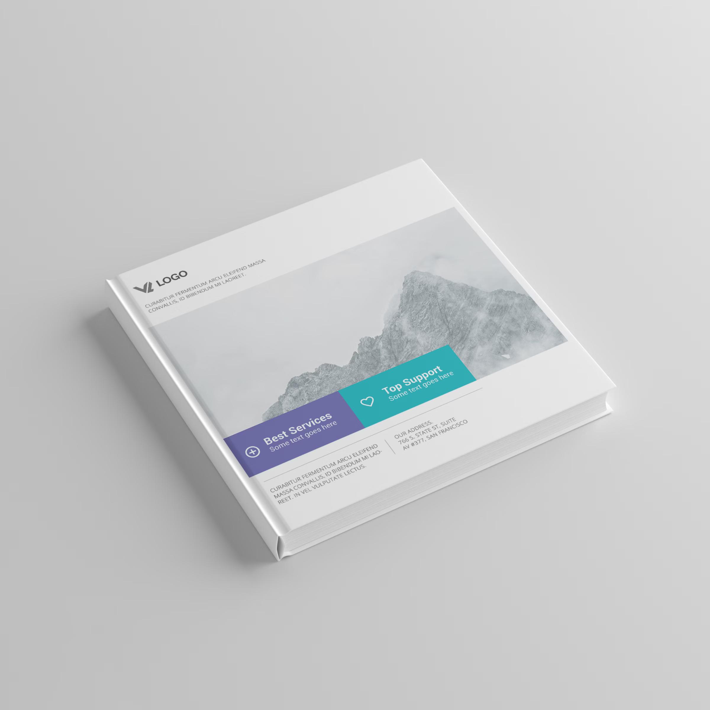 Free Square Book PSD Mockup 3