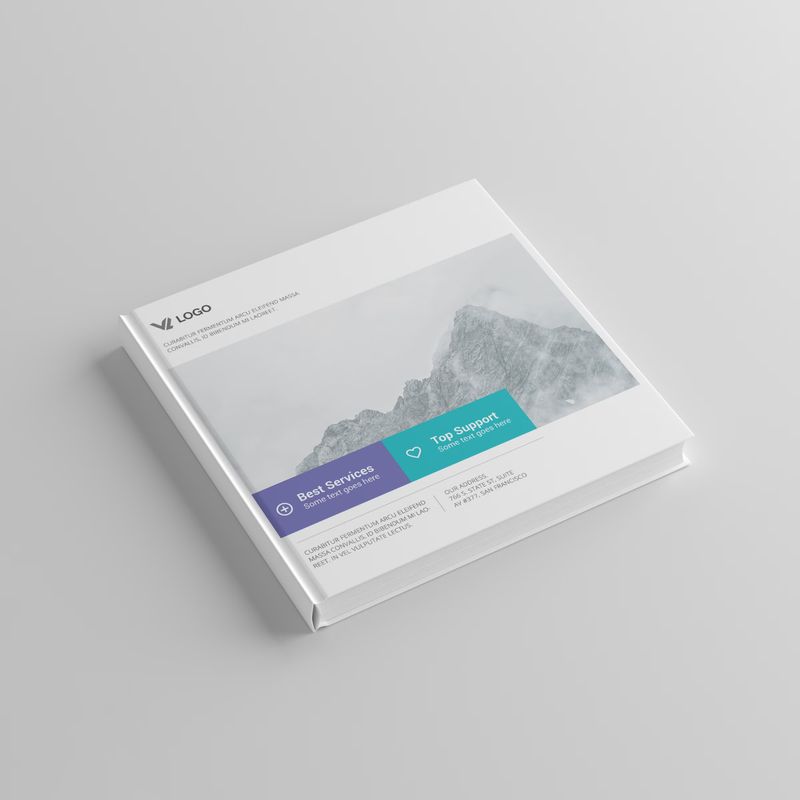 Free Square Book PSD Mockup 3