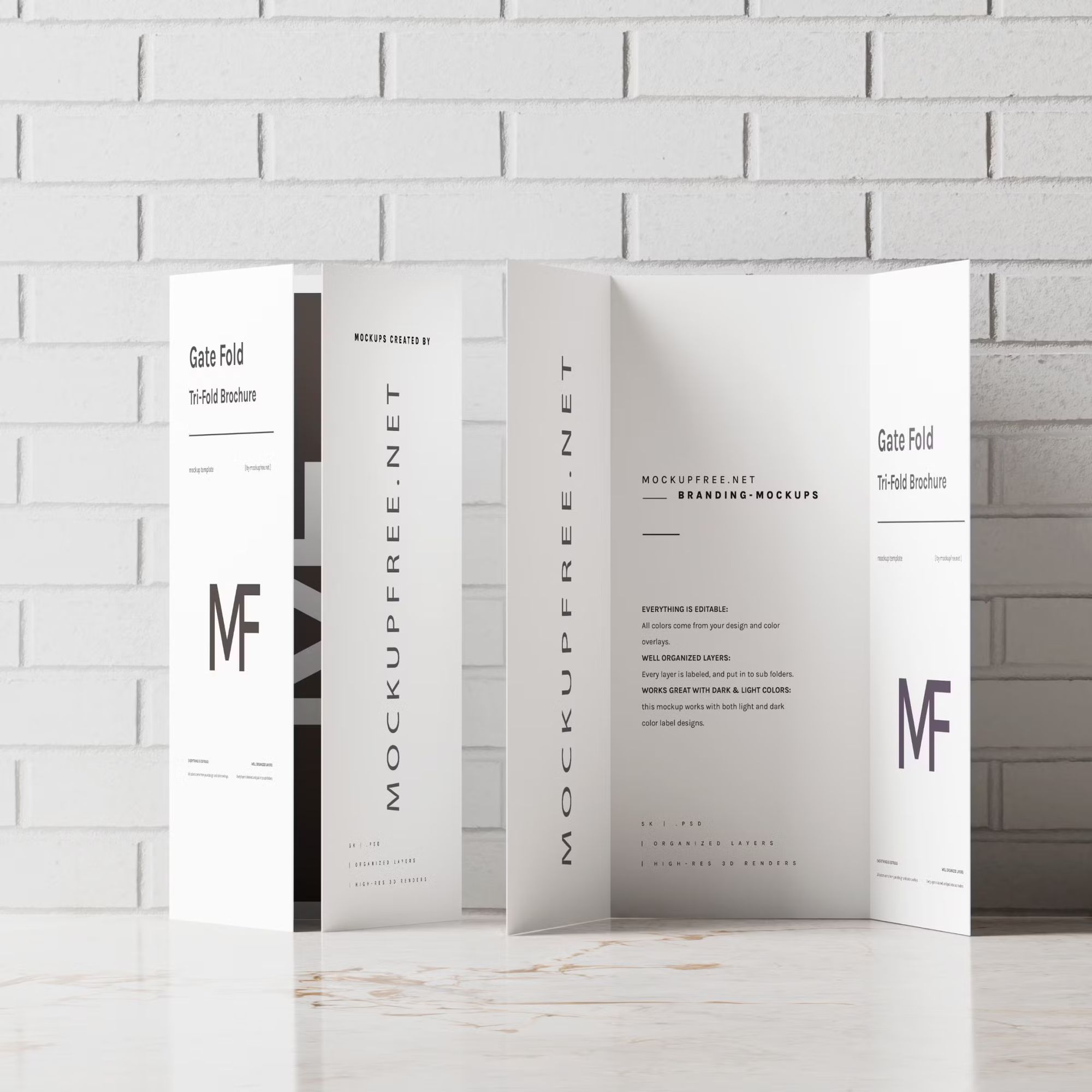 Gate Fold Brochure Mockups 4