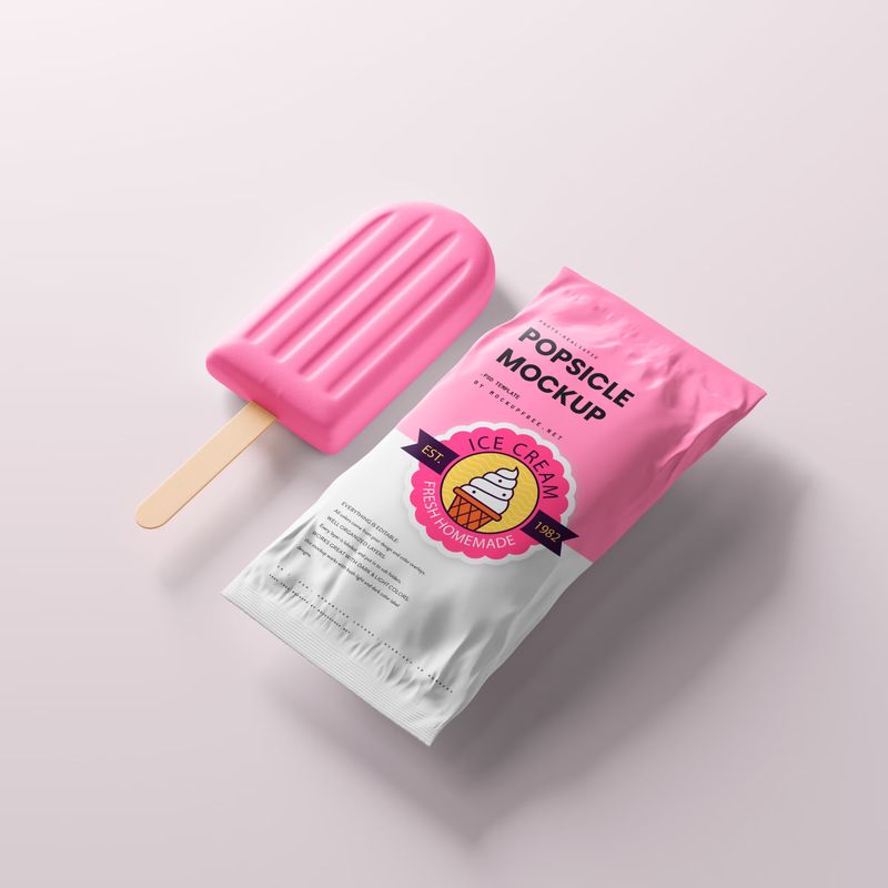 Popsicle Ice Cream Packaging Mockup 2
