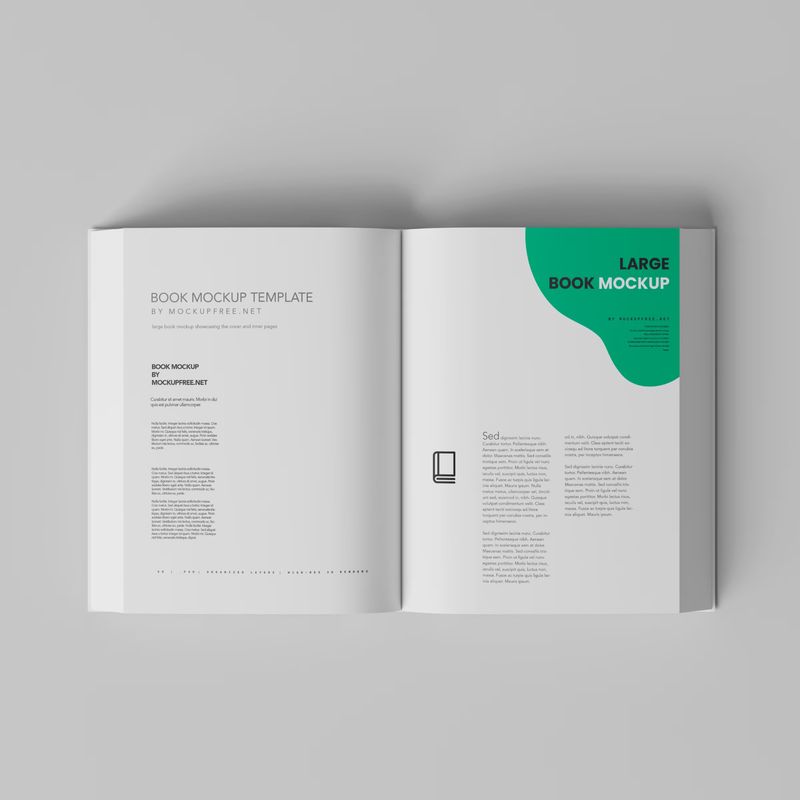 Large Size Book Cover and Inner Page Mockups 3
