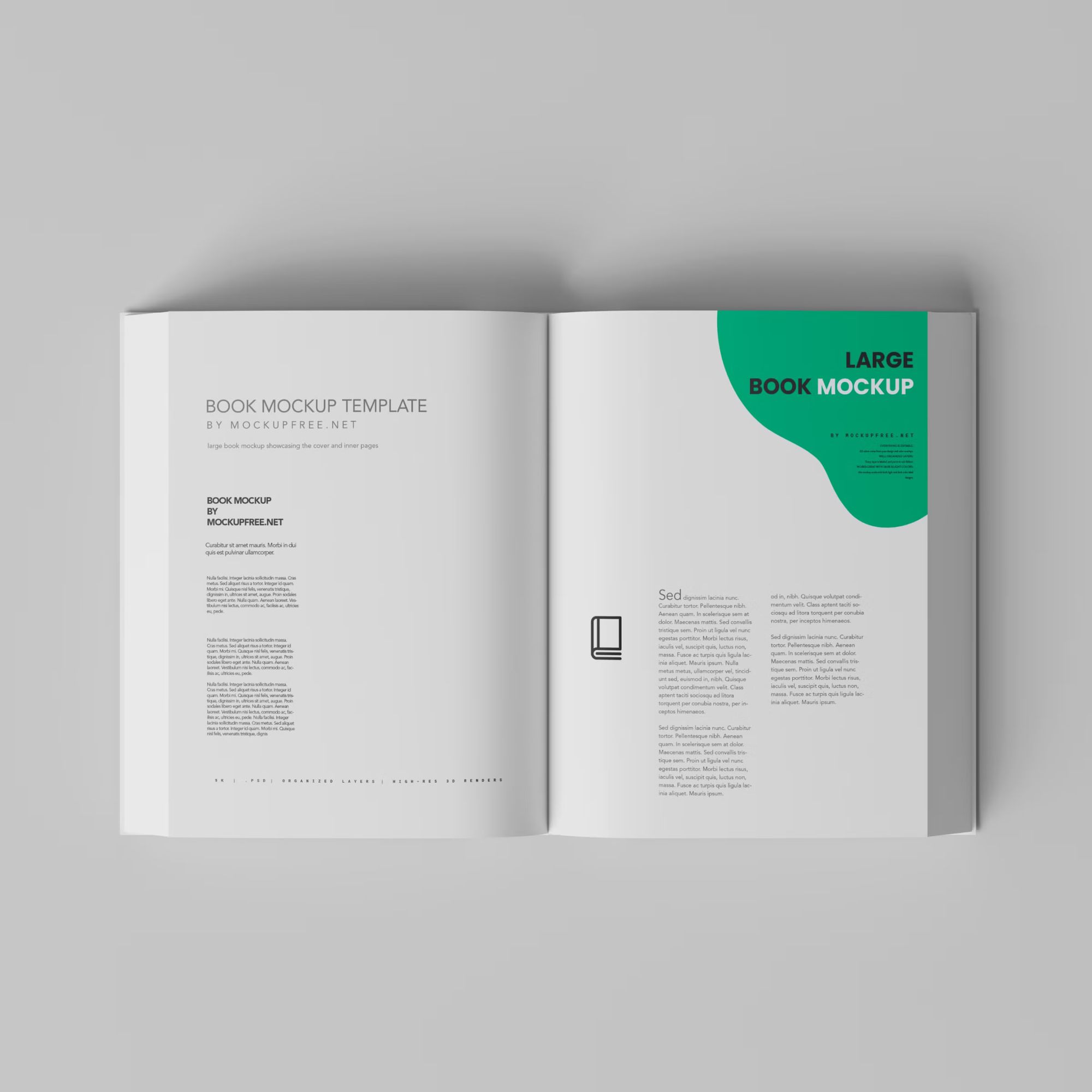 Large Size Book Cover and Inner Page Mockups 3
