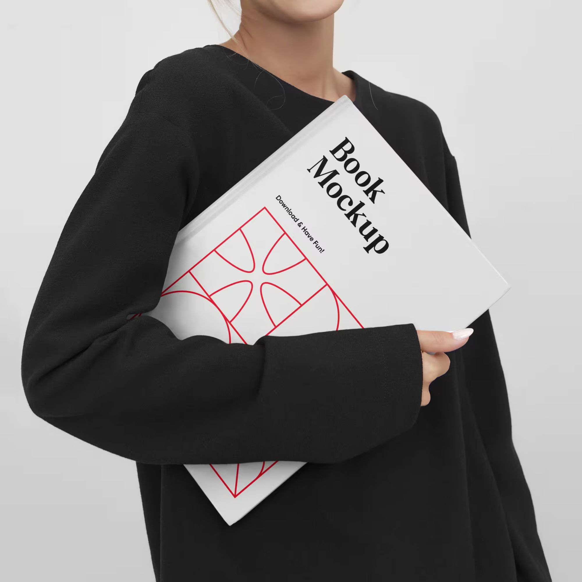 Women Holding Book Mockup