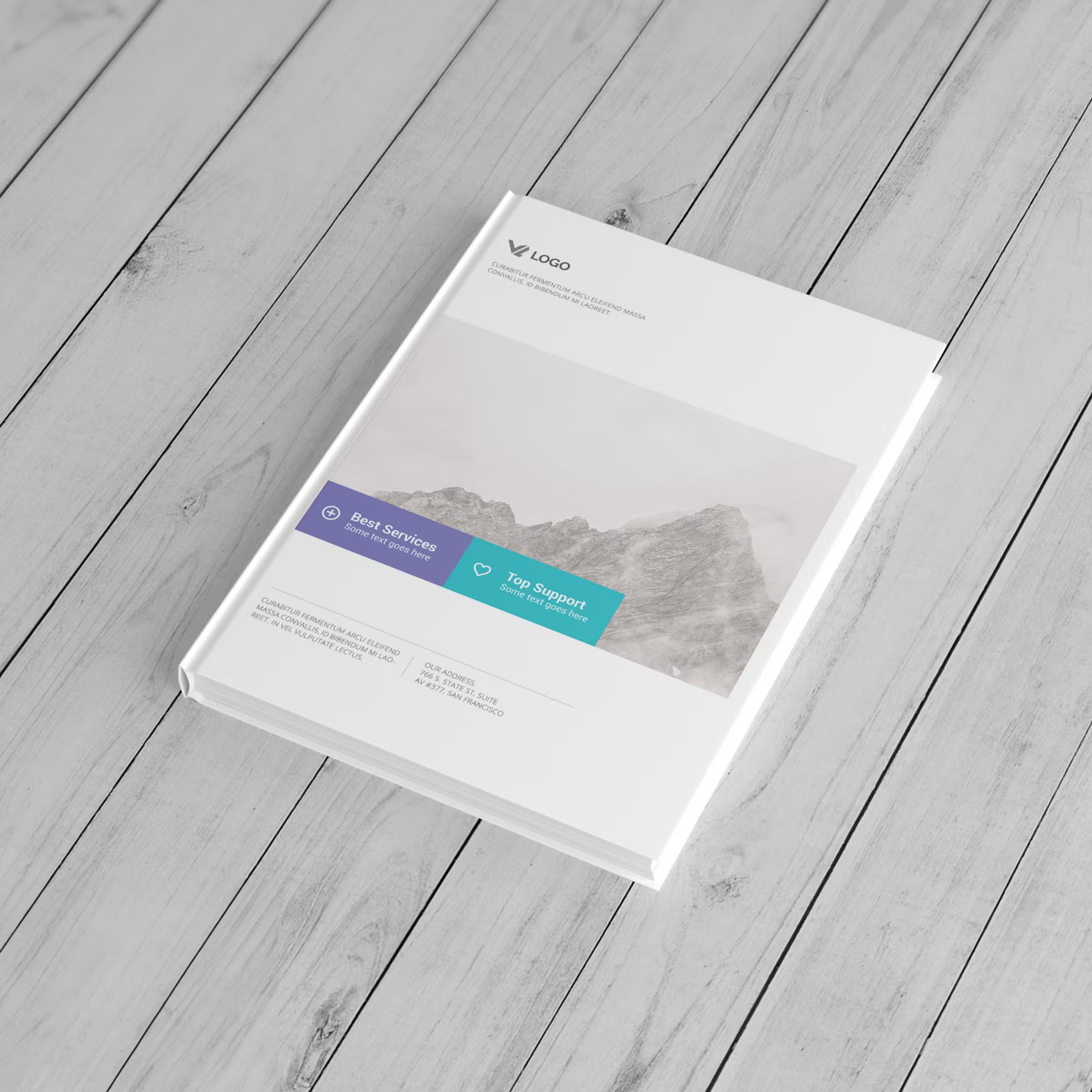 Free Portrait Book Mockup / Hardcover 4