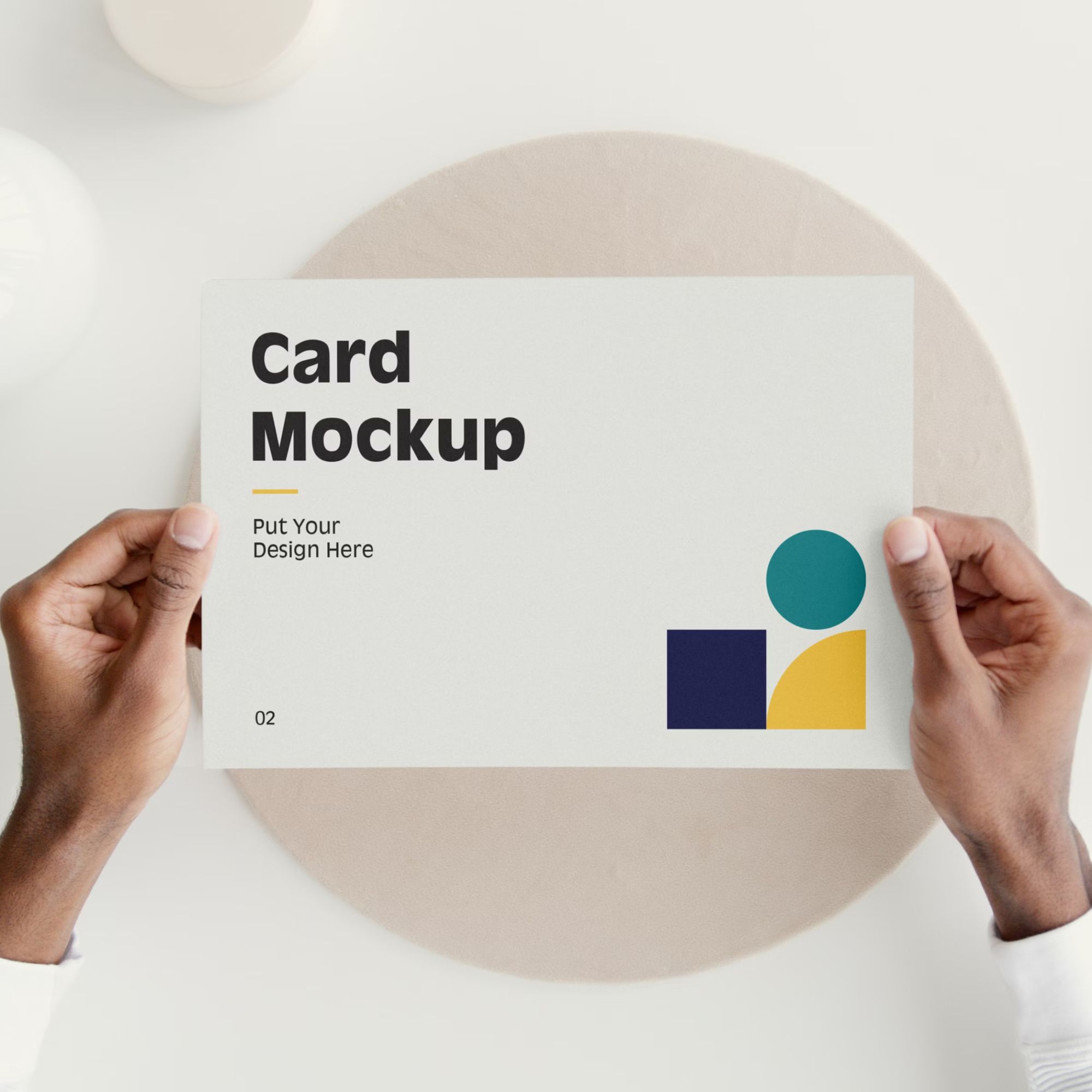 Card with Hands Mockup