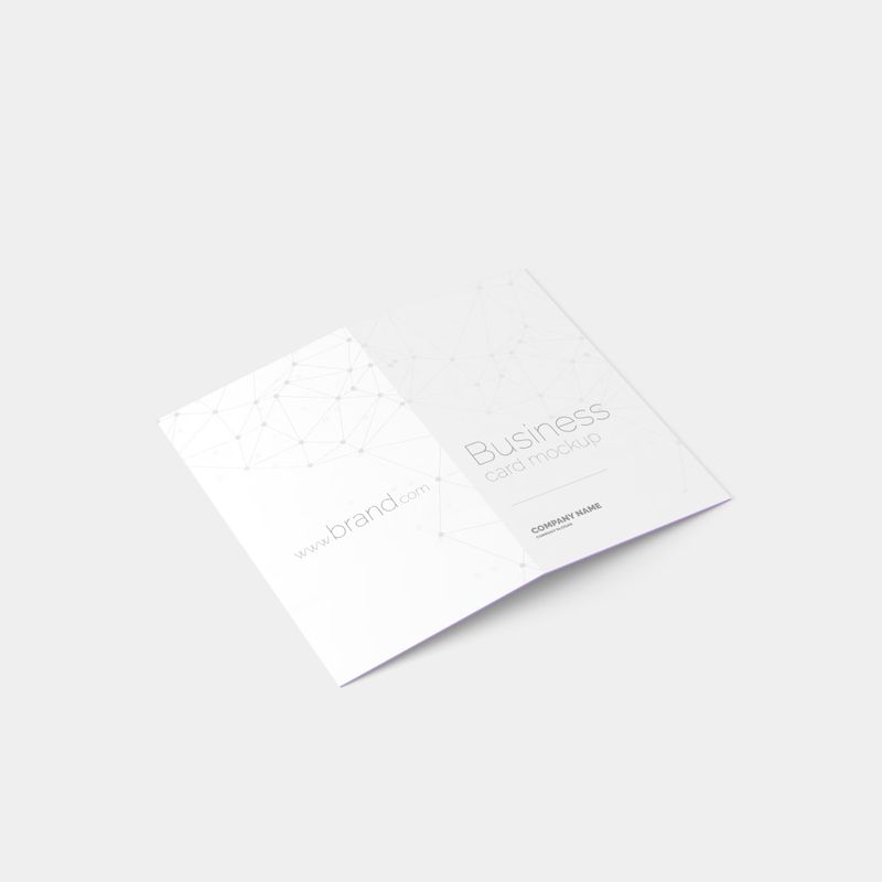 Portrait Folded Business Card Mockup 3