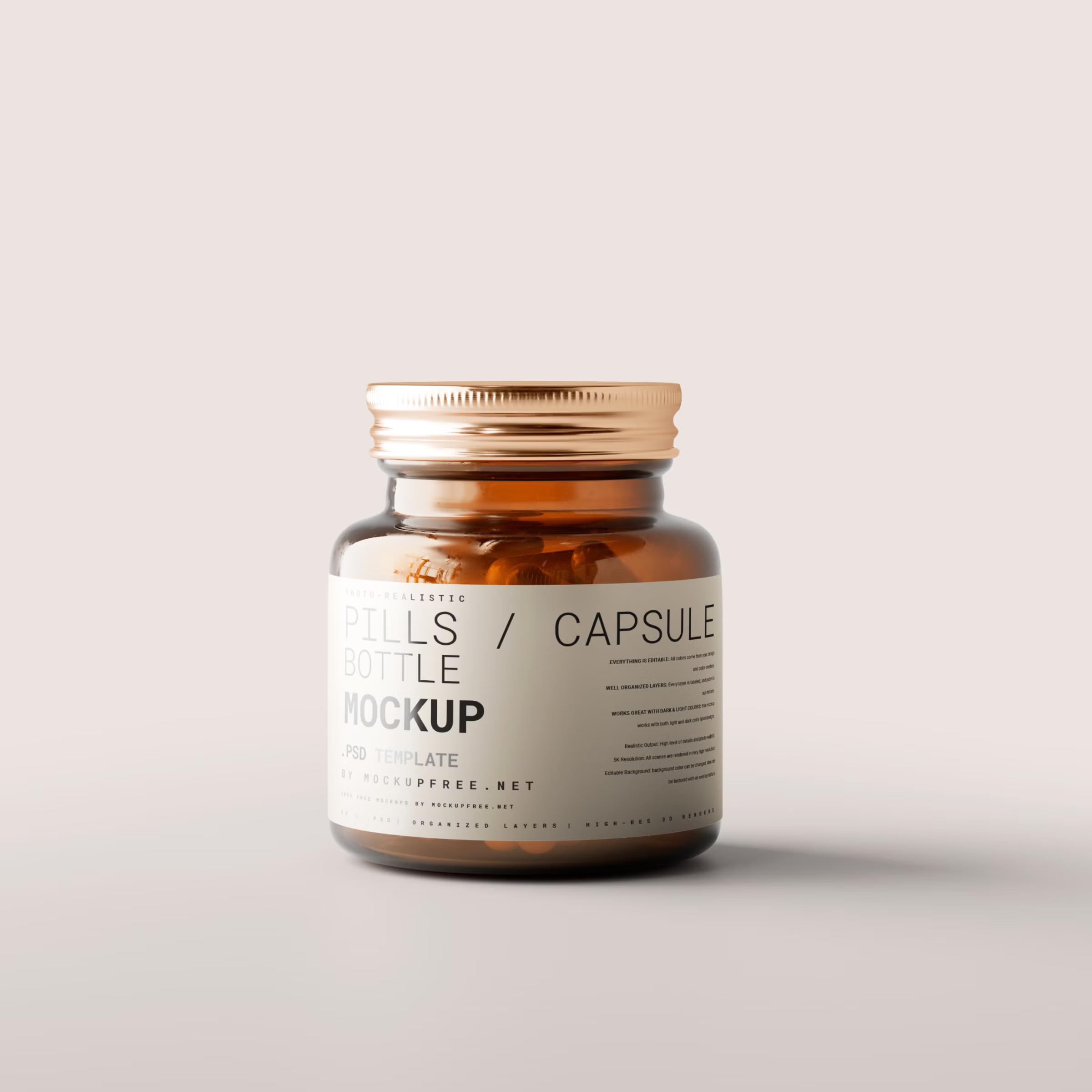 Pills Capsule Bottle Mockups