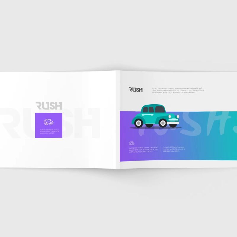 US Letter Landscape Magazine PSD Mockup 3