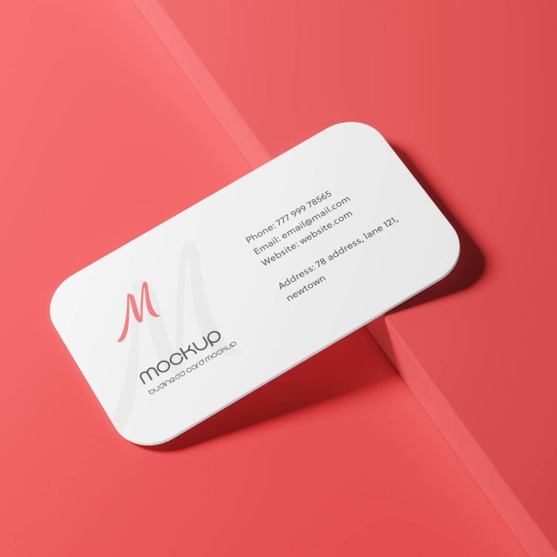 Round Corner Business Card Mockup