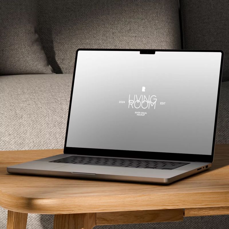Macbook Pro 16 - Living Room Mockup