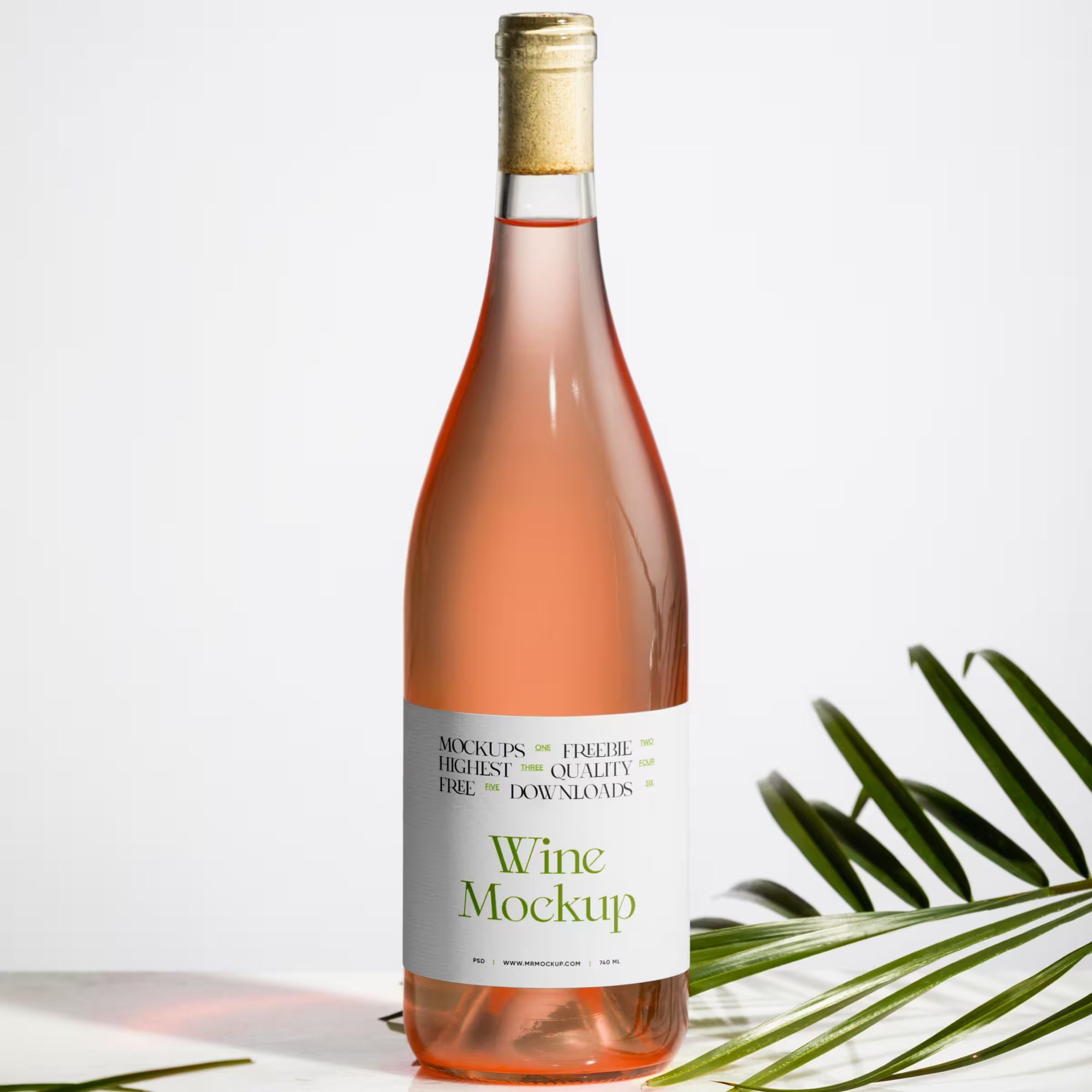 Wine Bottle with Label Mockup