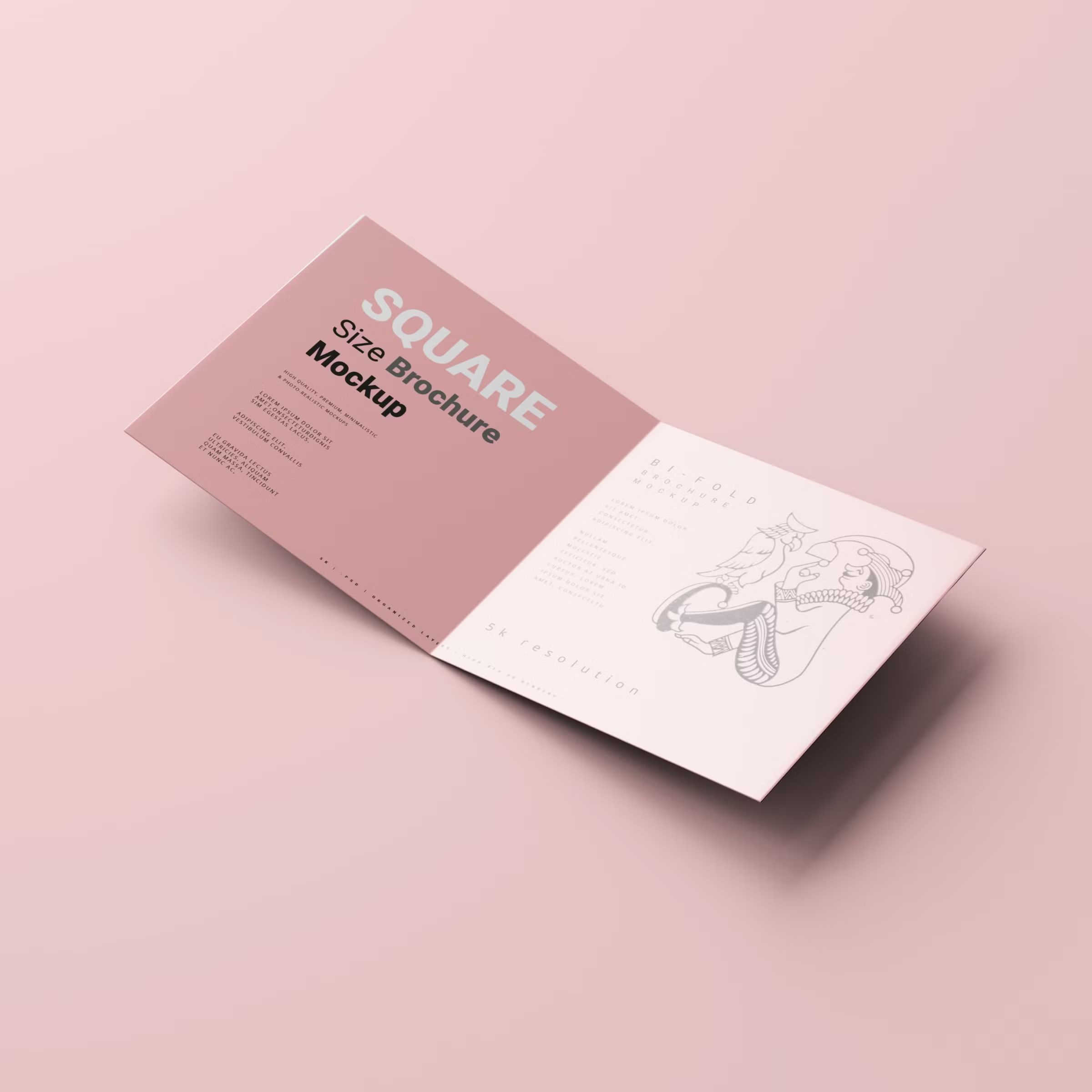 Bi-Fold Square Brochure Mockups
