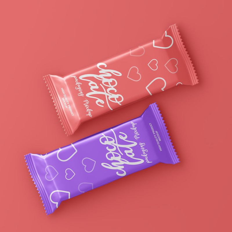 Free Chocolate Candy Bar Packaging Mockup