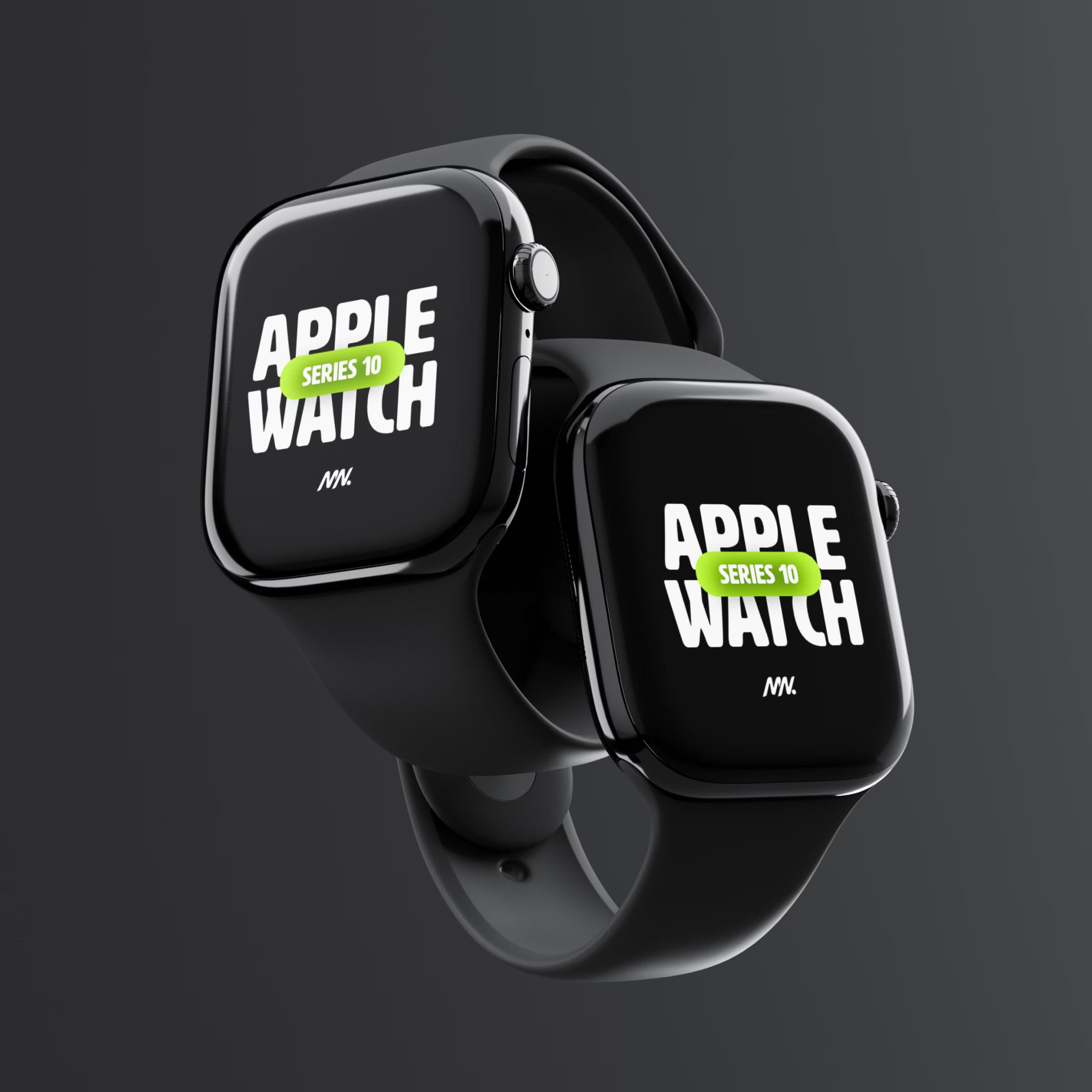 Free Two Floating Apple Watch Series 10 Mockup