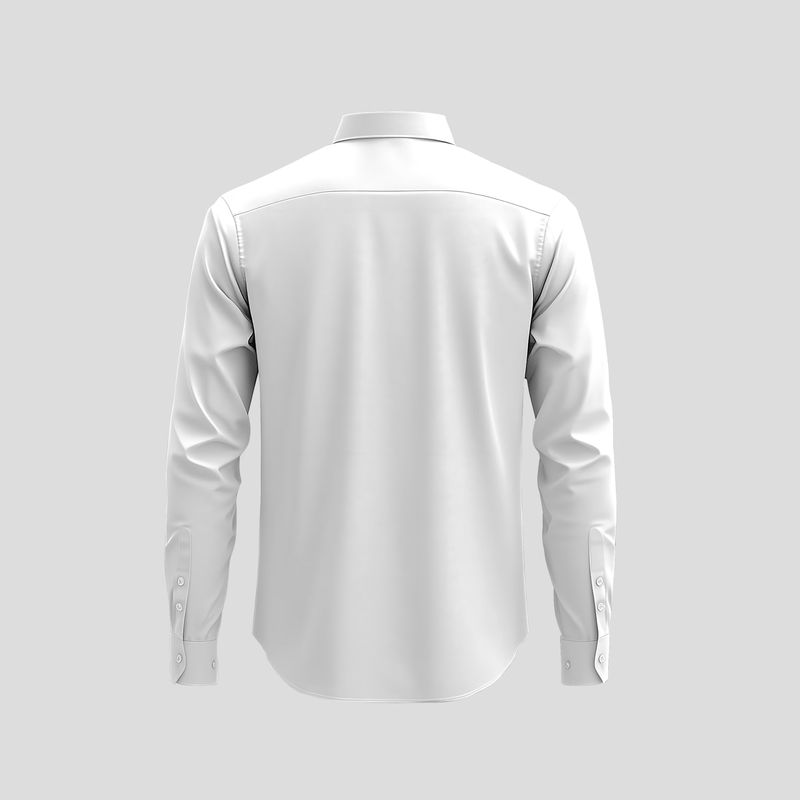 Formal Long Sleeve Shirt Mocku From Back Side