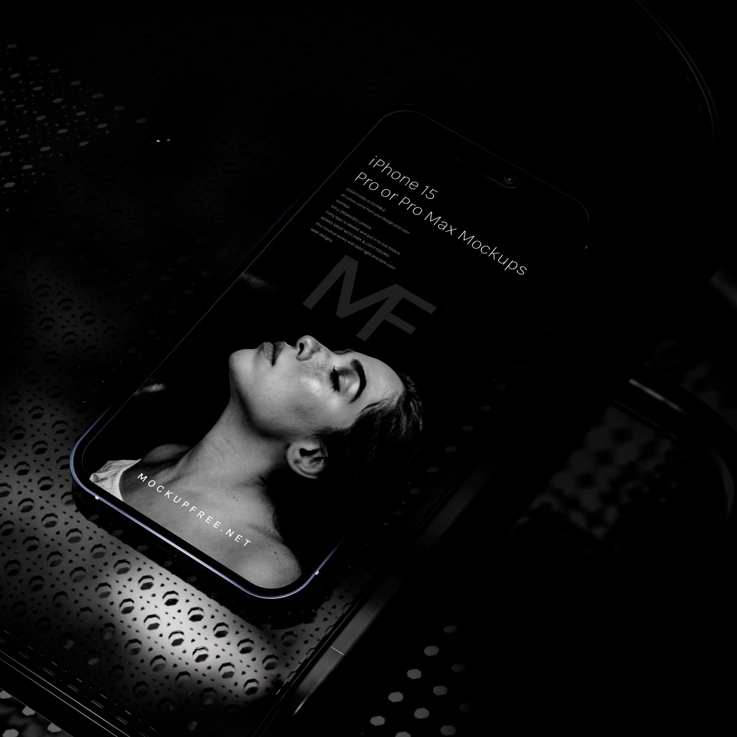 iPhone 15 Dark Shadowy Mockups 3