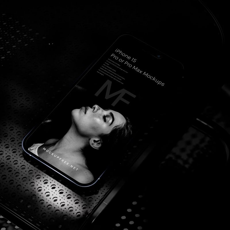 iPhone 15 Dark Shadowy Mockups 3