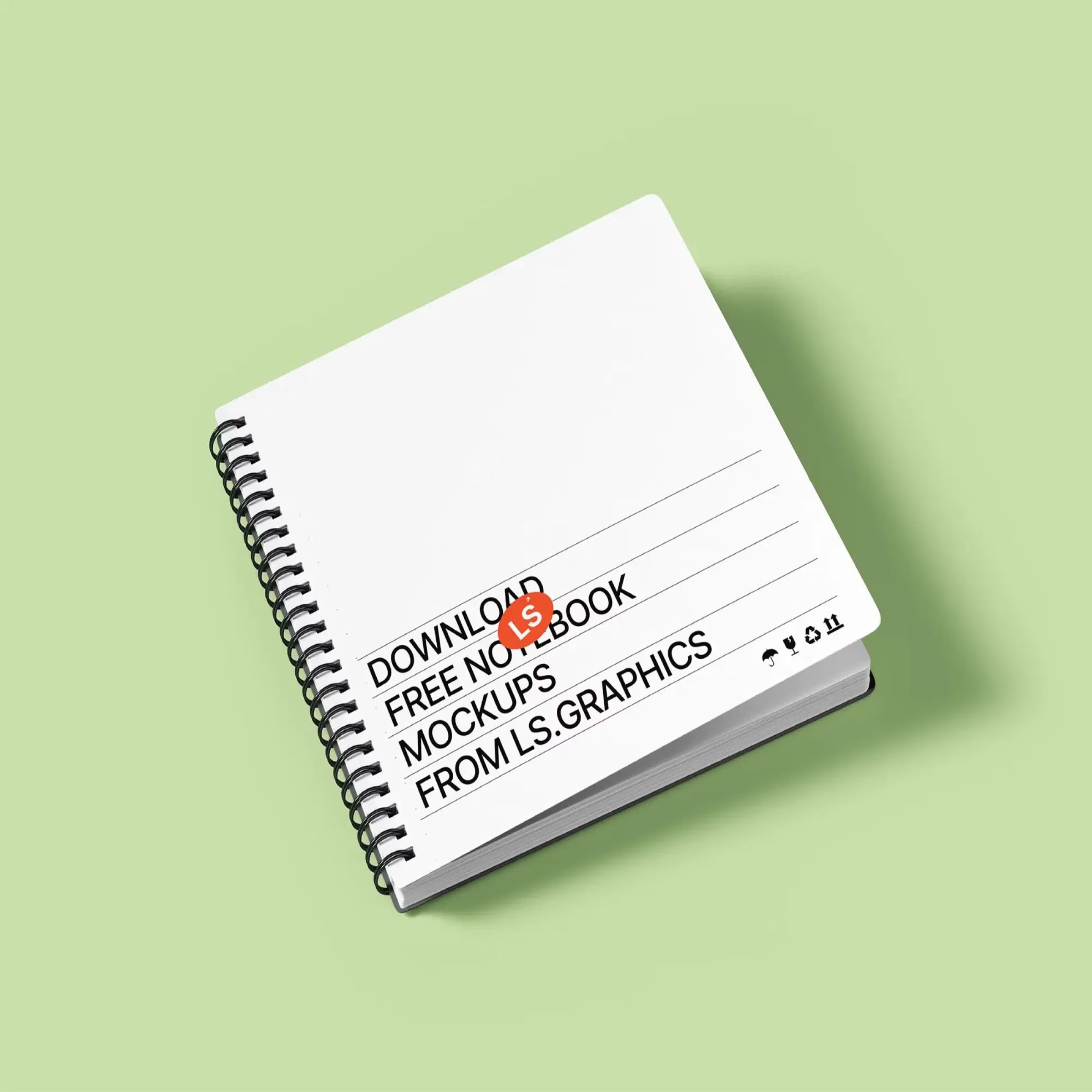Rounded Corners Spiral Notepad Free Mockup