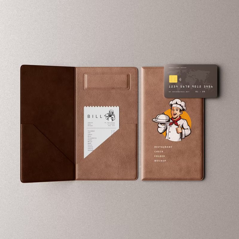Restaurant Check Folder Mockup