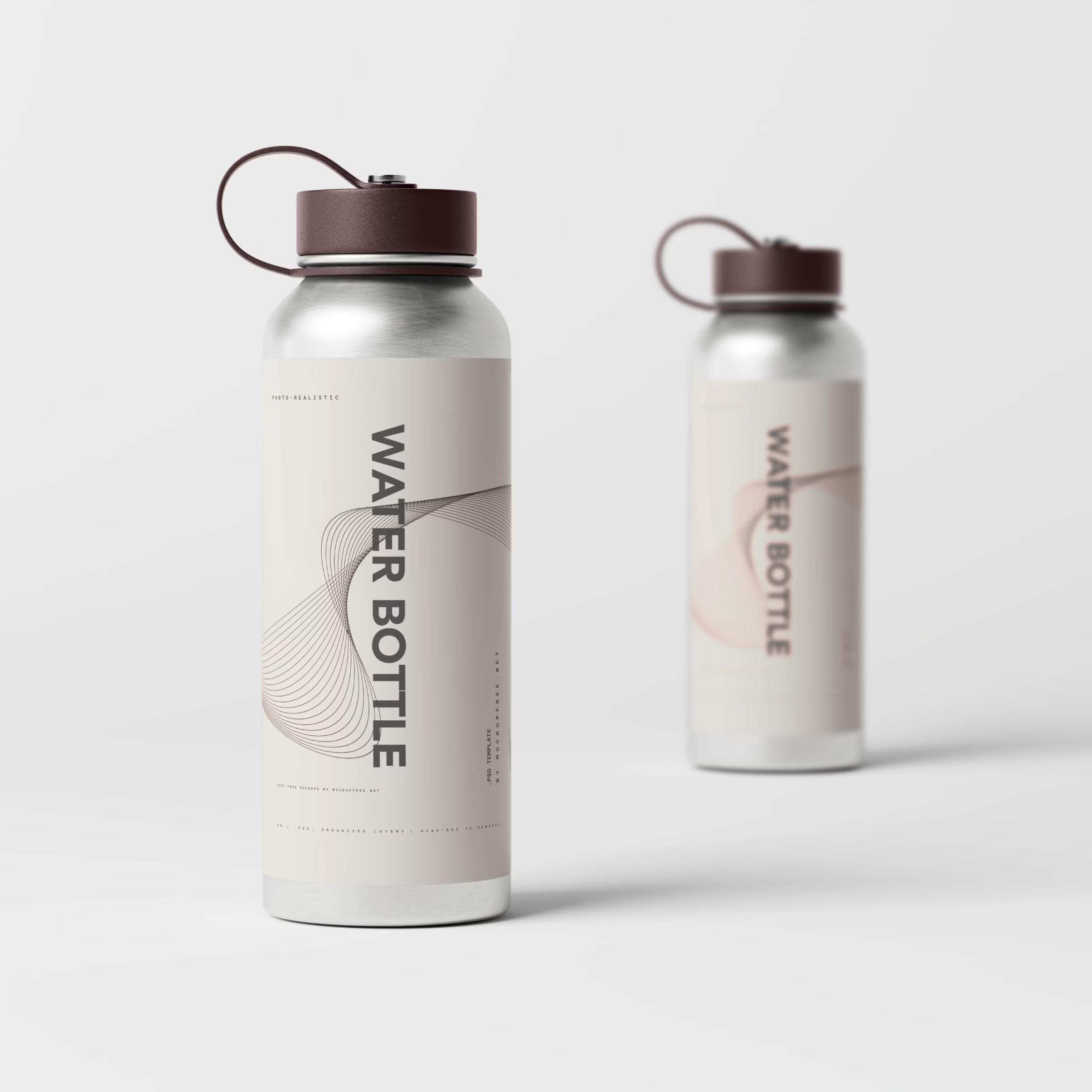 Aluminum Water Bottle Mockup 3
