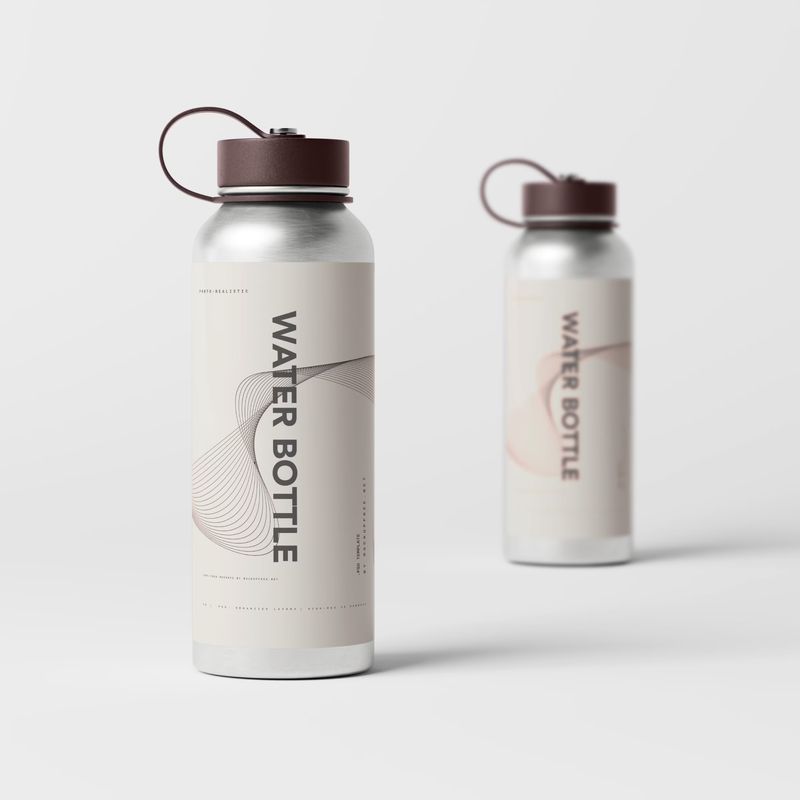 Aluminum Water Bottle Mockup 3