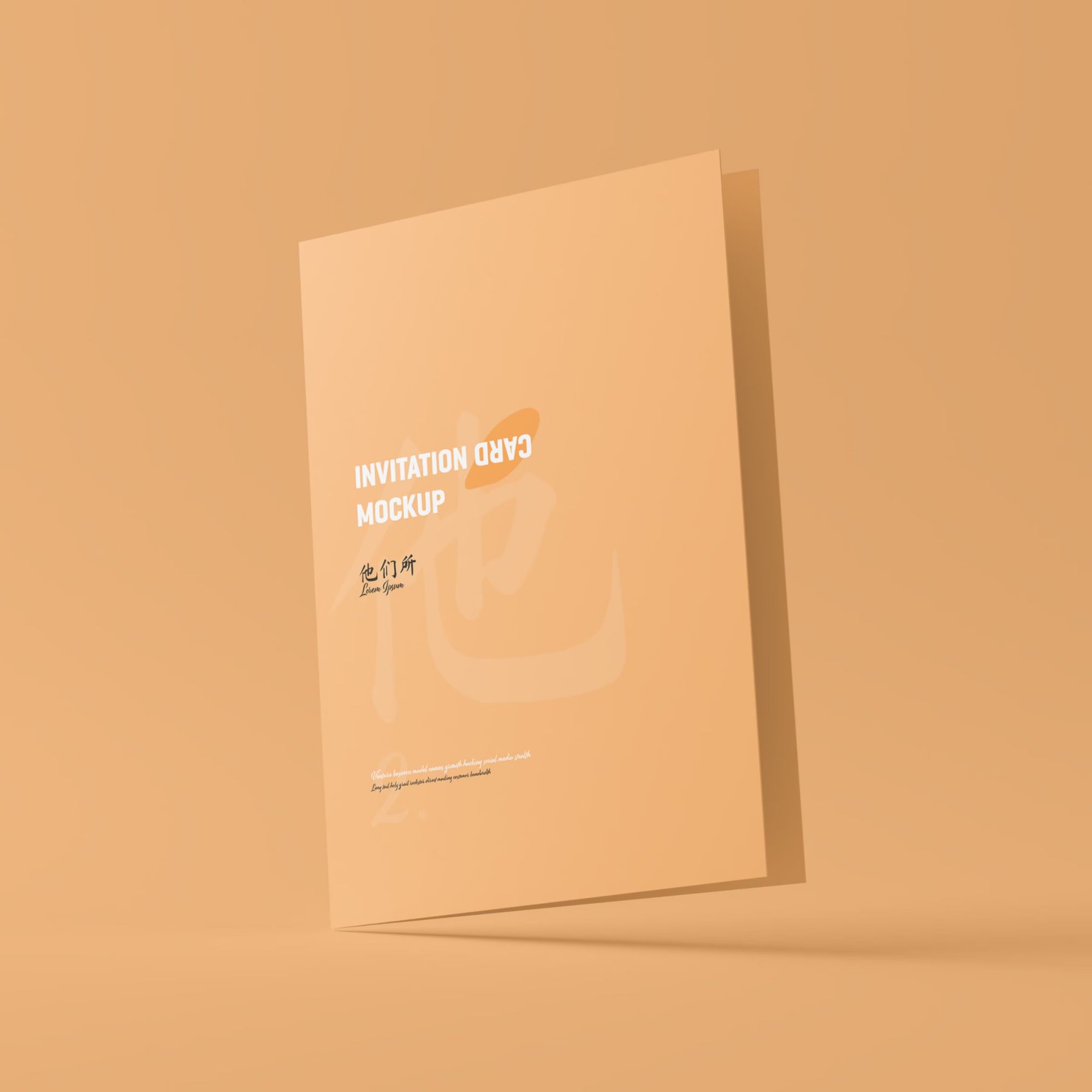 A5 Folded Wedding Invitation Card Mockup