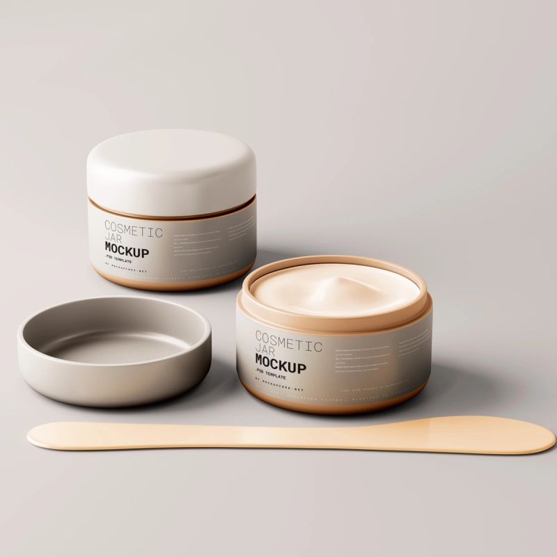 Plastic Cream Jar Mockup