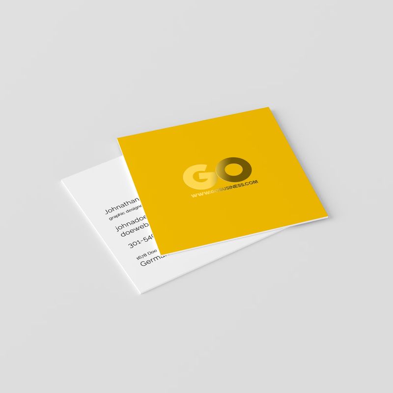 Free Square Business Card Mockup