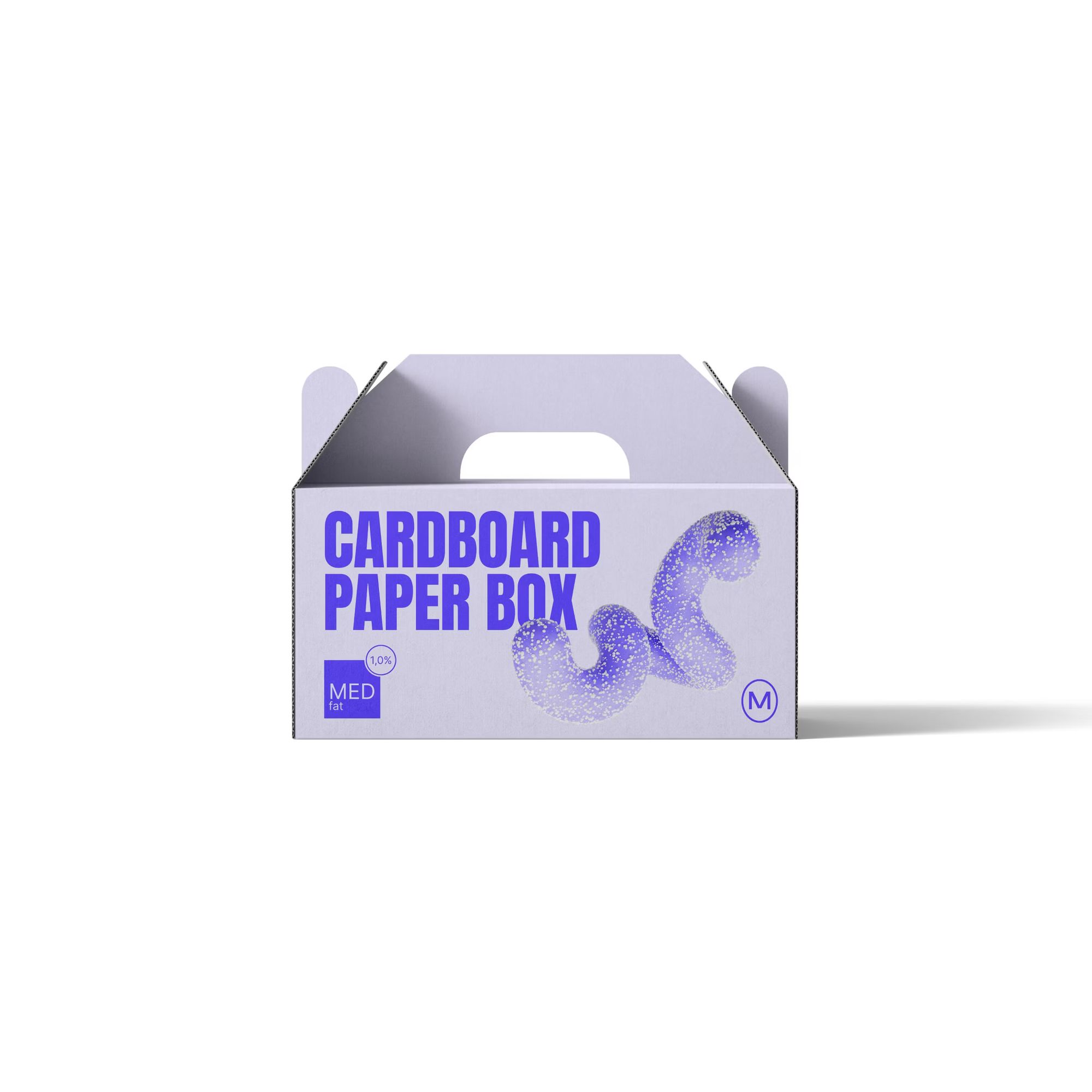 Free Cardboard Paper Box Mockup V3 Front View