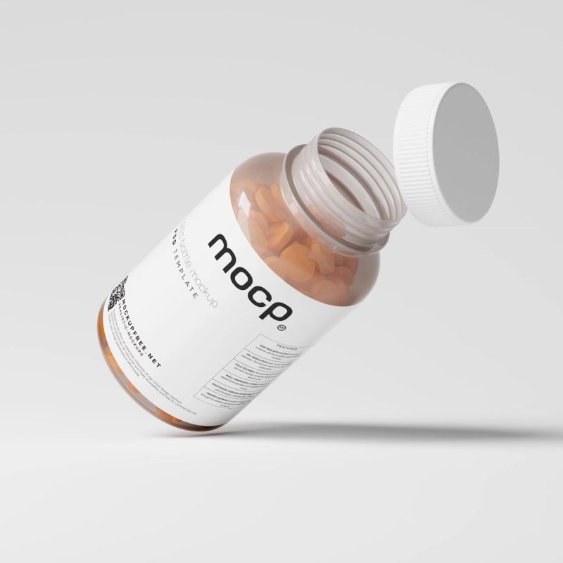 Semi Transparent Pills Bottle Mockups 3