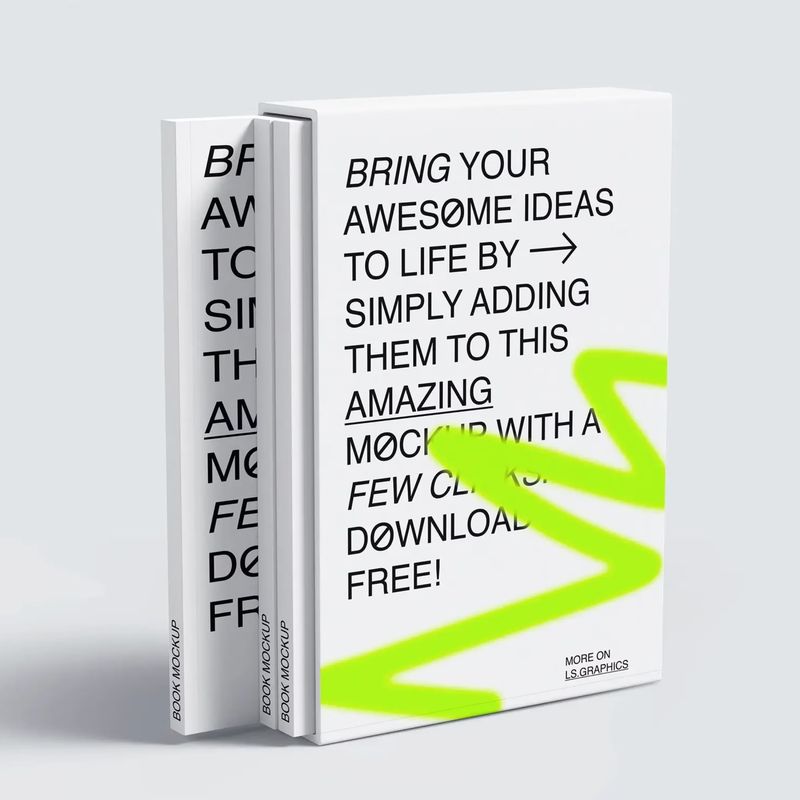 Free Standing Book Box and Covers Mockup