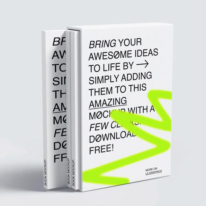 Free Standing Book Box and Covers Mockup