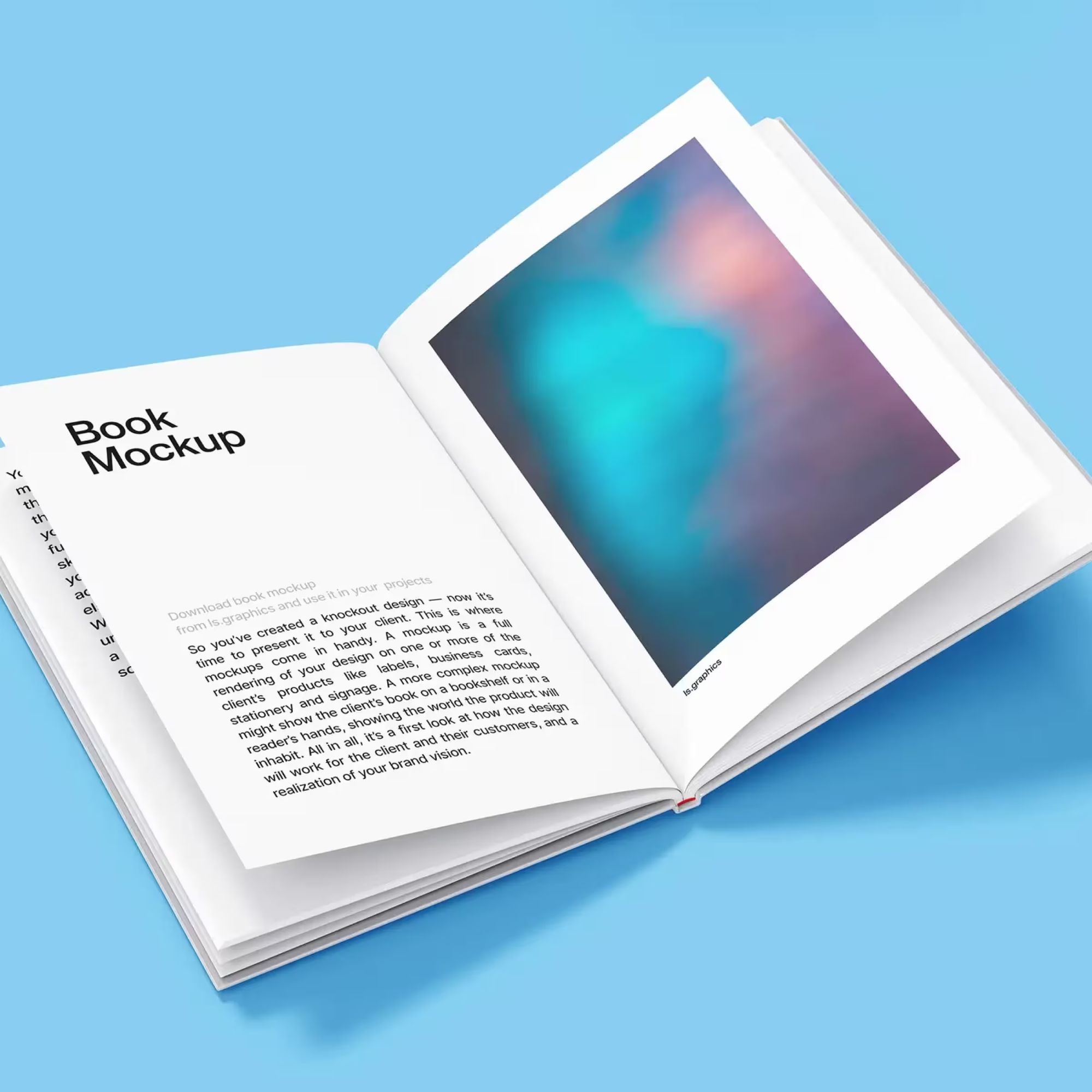 Free Open Hardcover Book Mockup