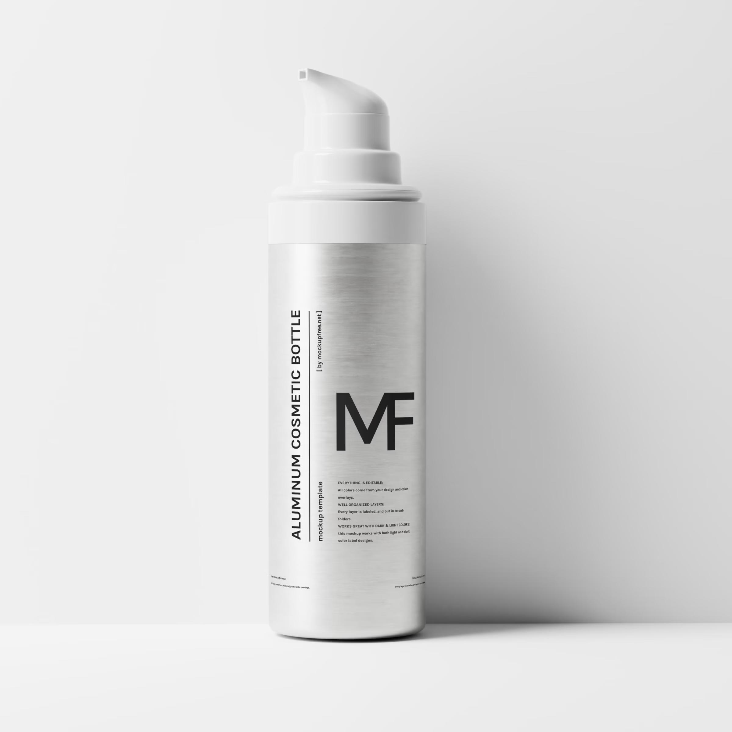 Aluminum Pump Bottle Mockup