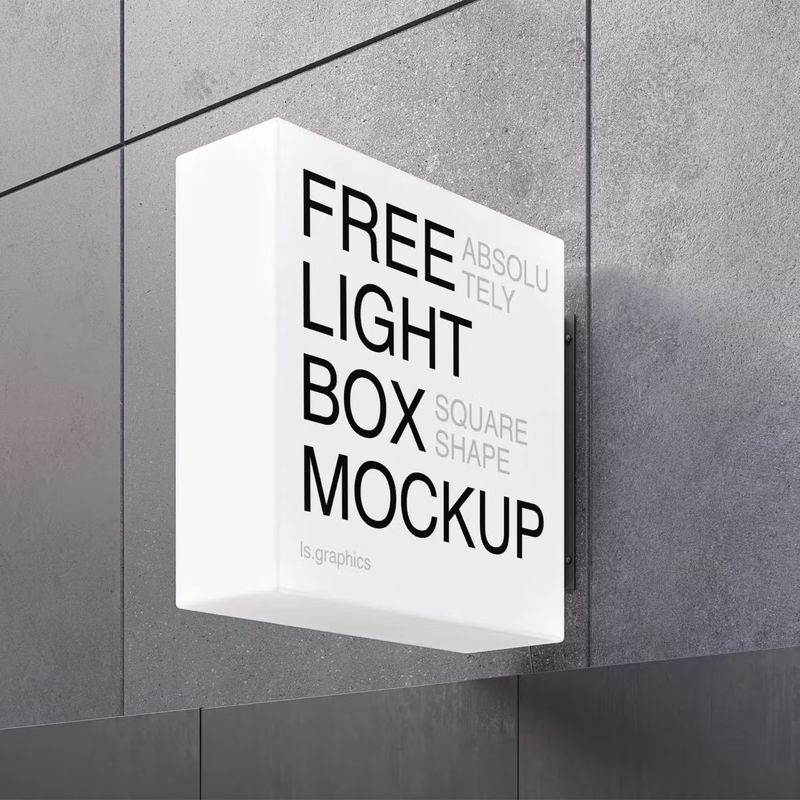 Free Lightbox Sign Mockup