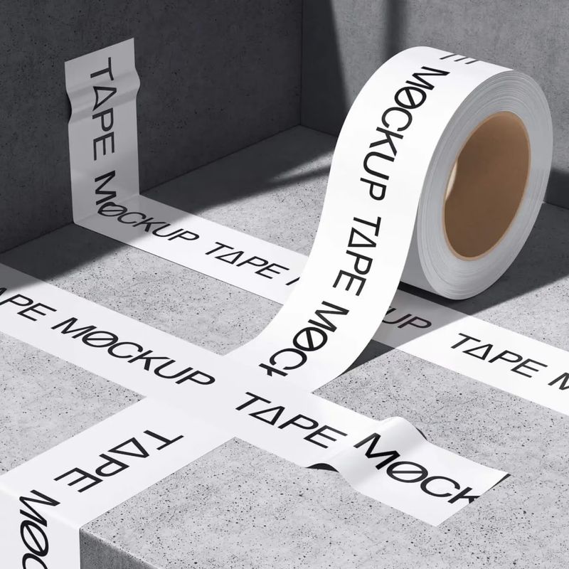 Free Brutalistic Duct Tape Mockup