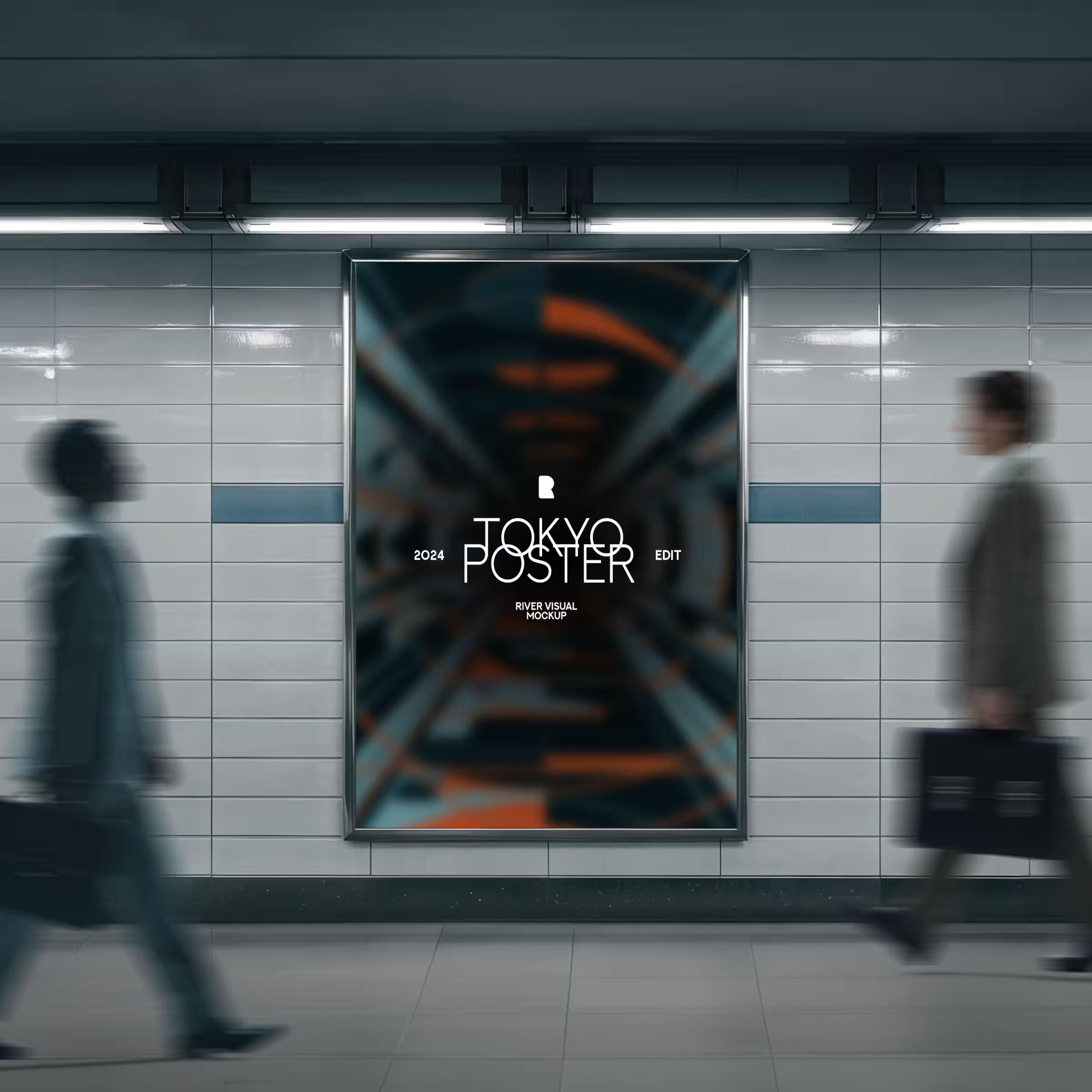 Tokyo Subway Poster Mockup