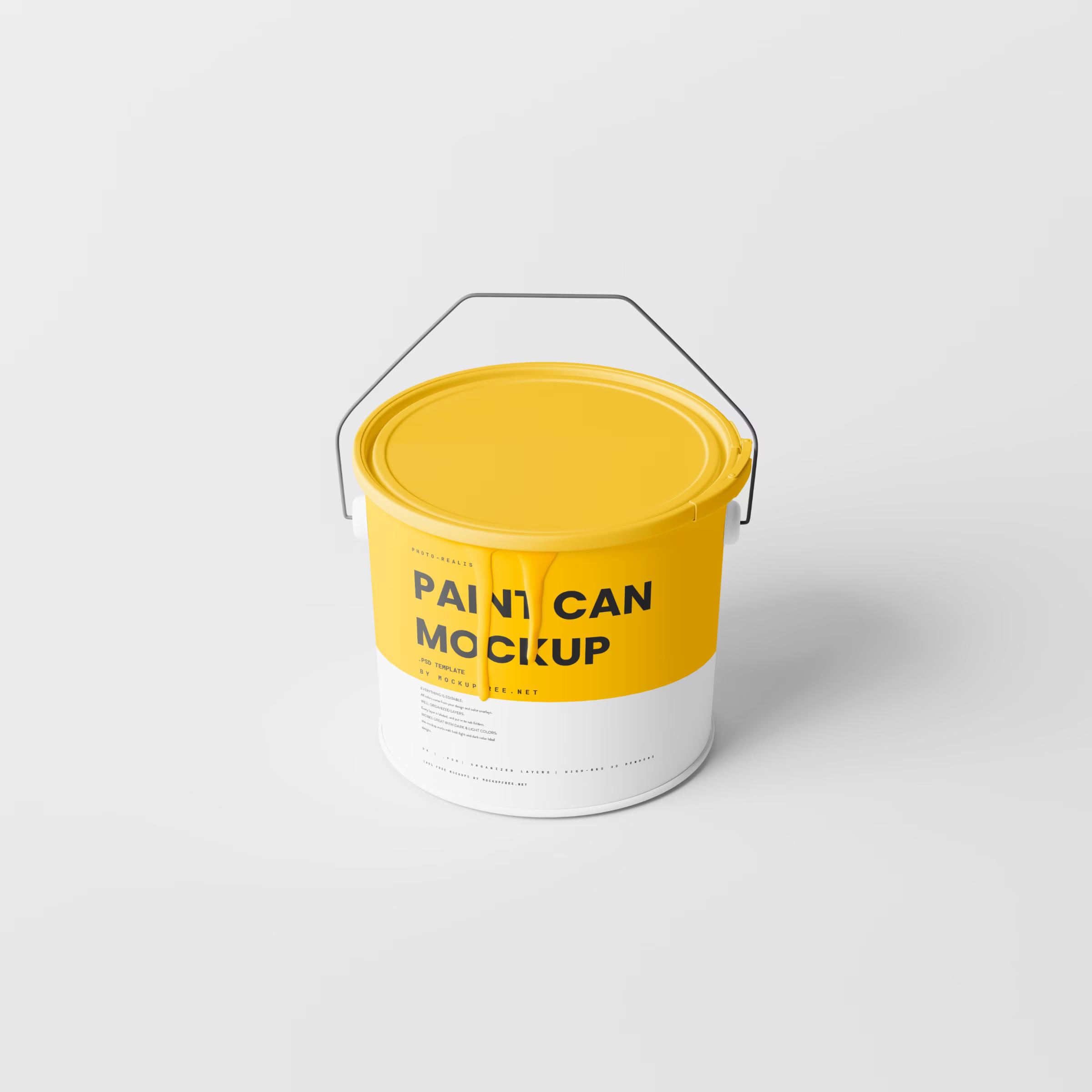 Paint Bucket Mockups with Paint Dripping 2