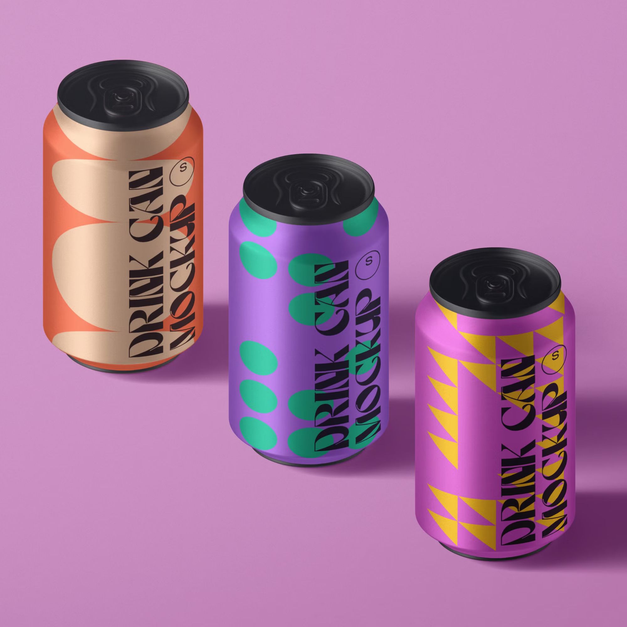 Free Drink Can Mockups V6 Isometric