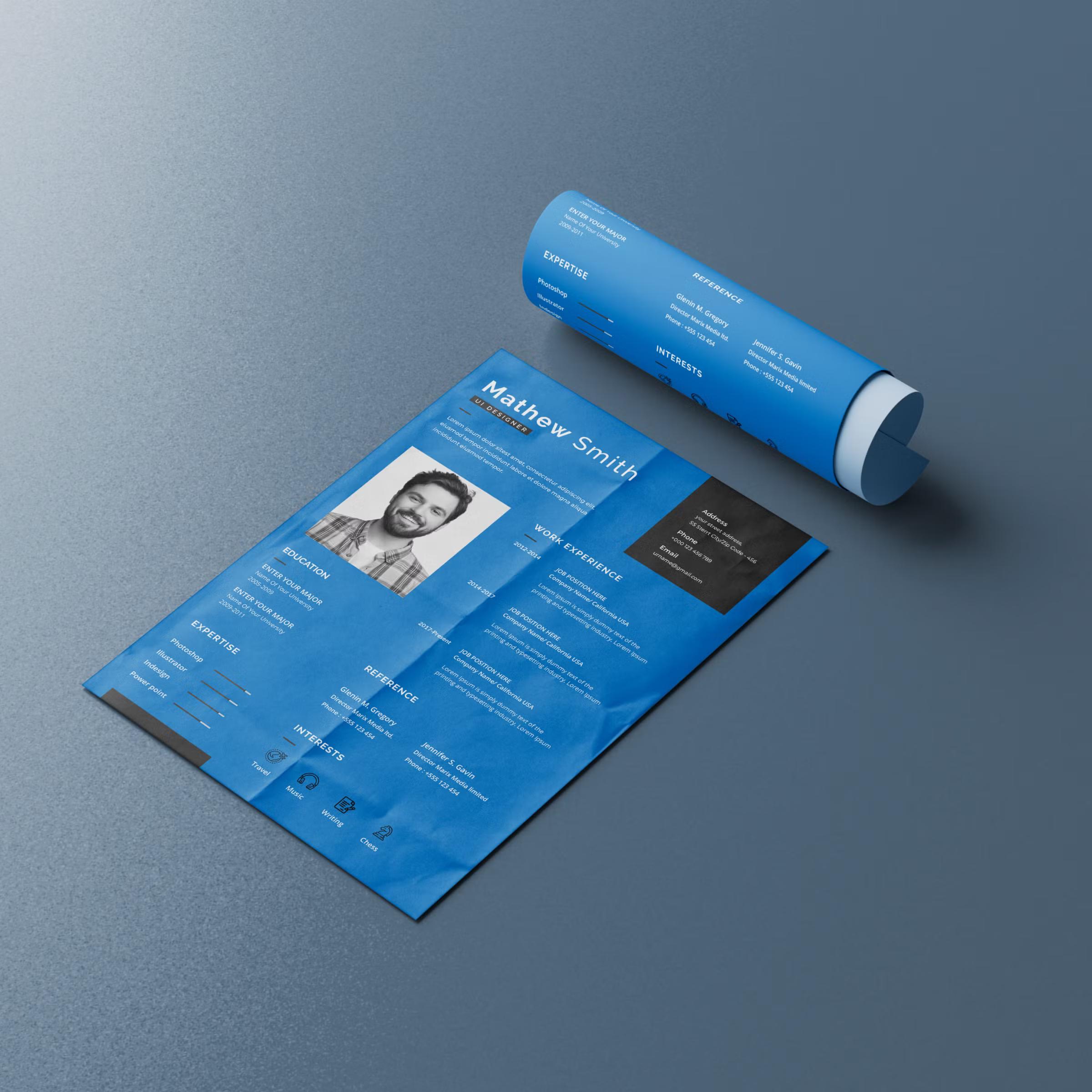 A4 Resume Mockup