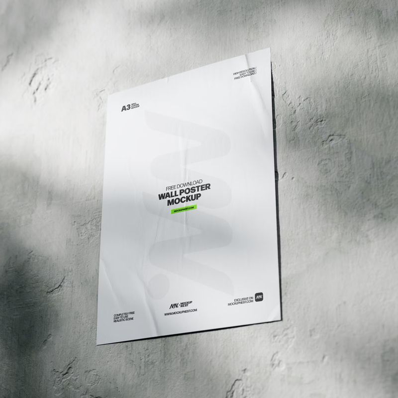 Concrete Wall Poster Mockup 3