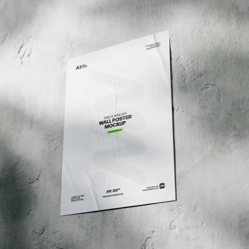 Concrete Wall Poster Mockup 3