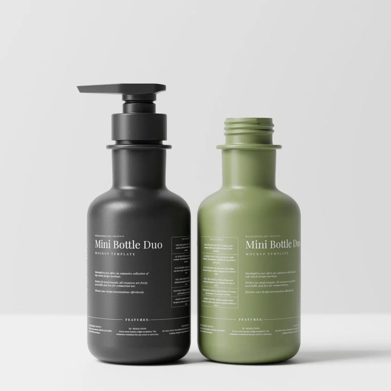 Small Plastic Bottle Pair Mockups 4