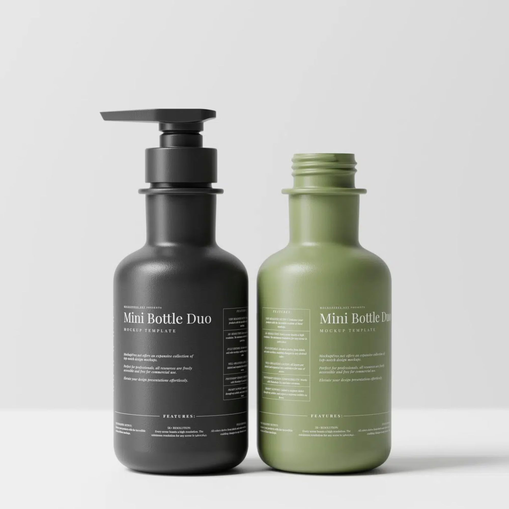 Small Plastic Bottle Pair Mockups 4