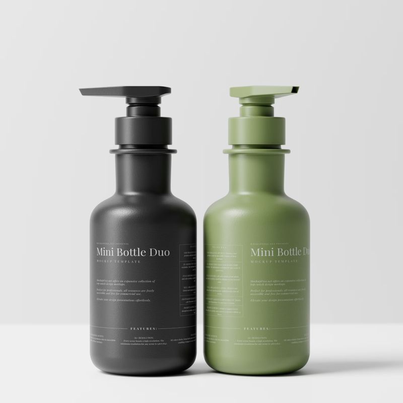 Small Plastic Bottle Pair Mockups