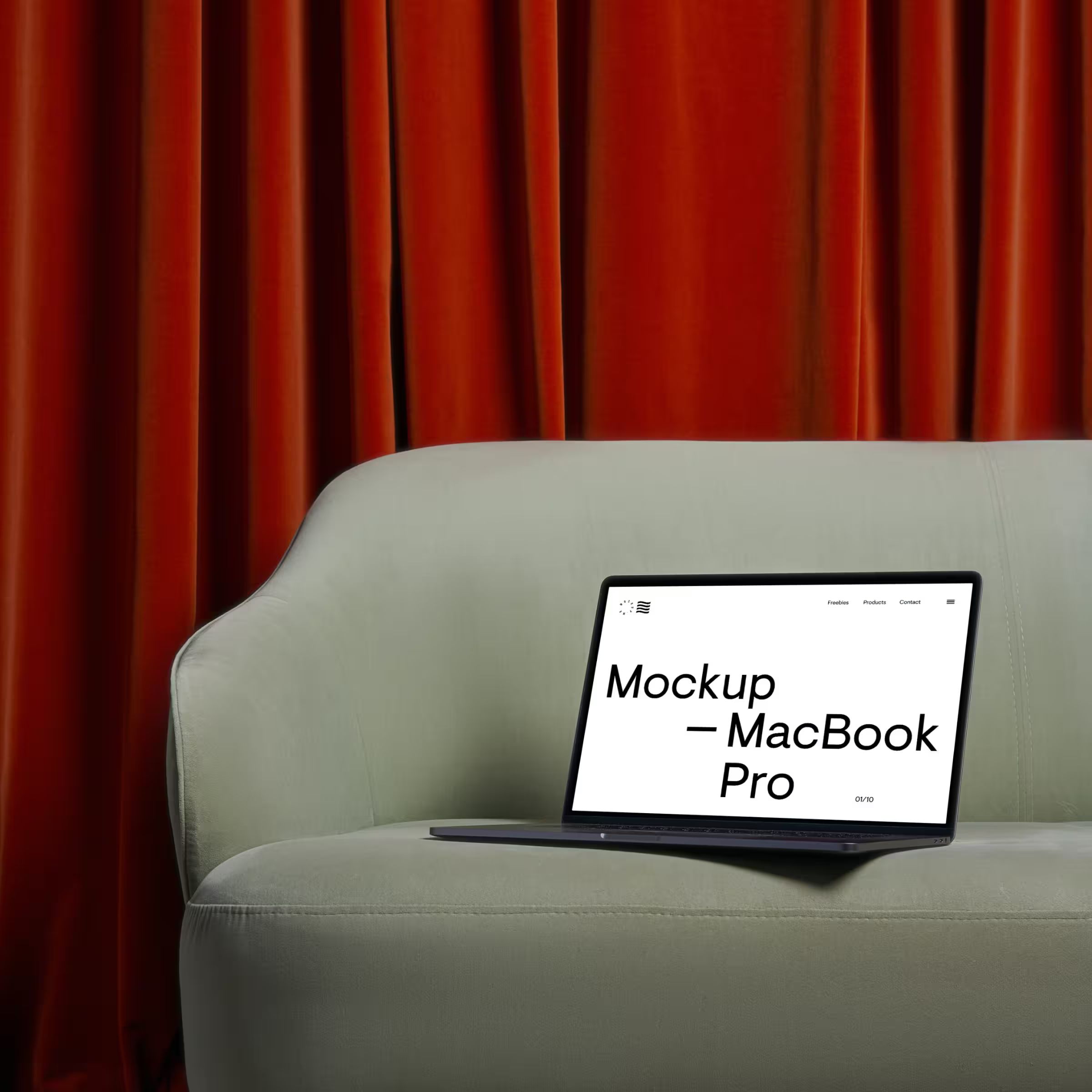 MacBook Pro Mockup on a Sofa