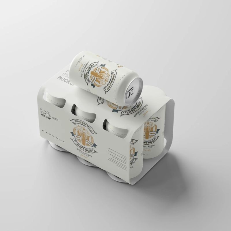 Soda or Beer Can Six-Pack Mockup 2