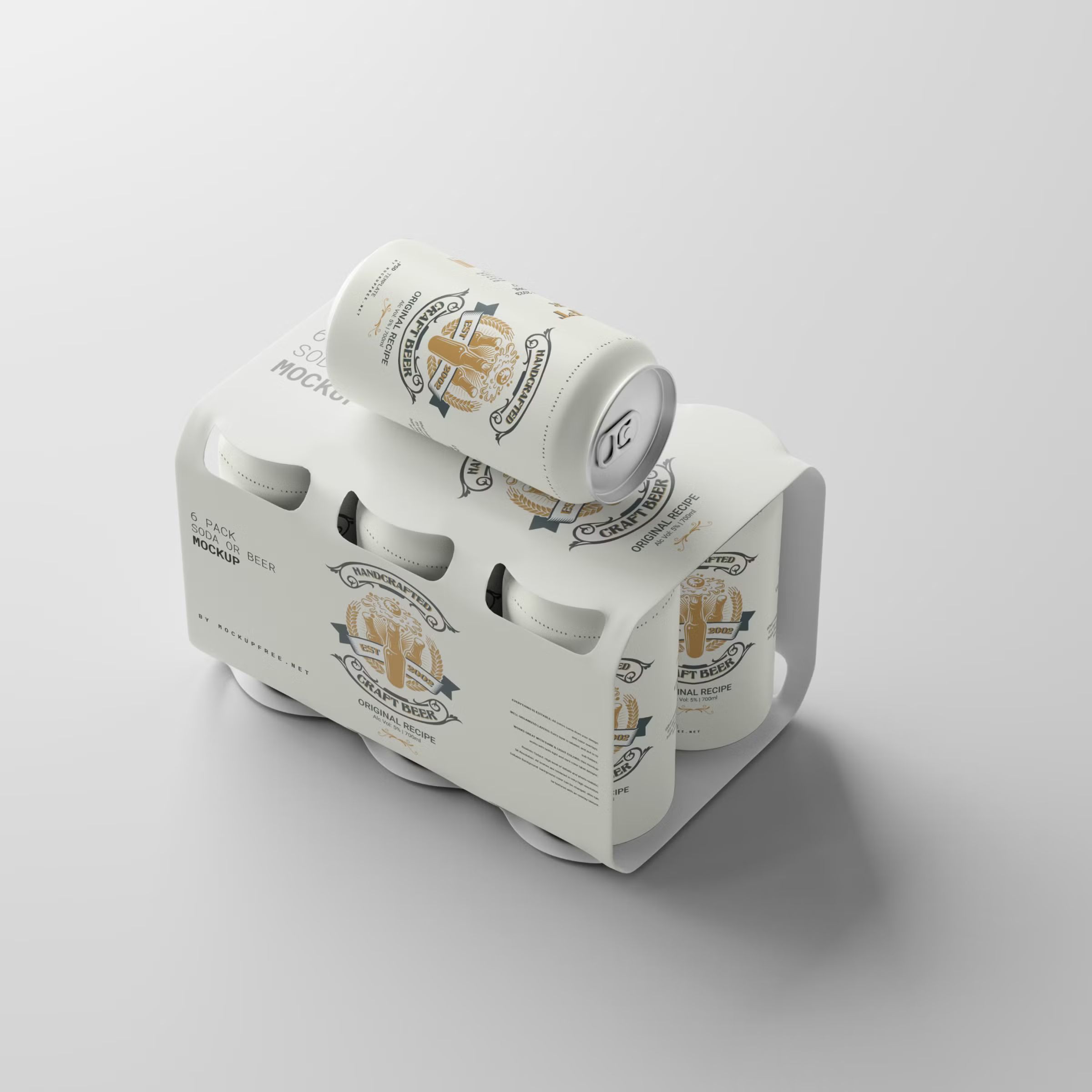 Soda or Beer Can Six-Pack Mockup 2