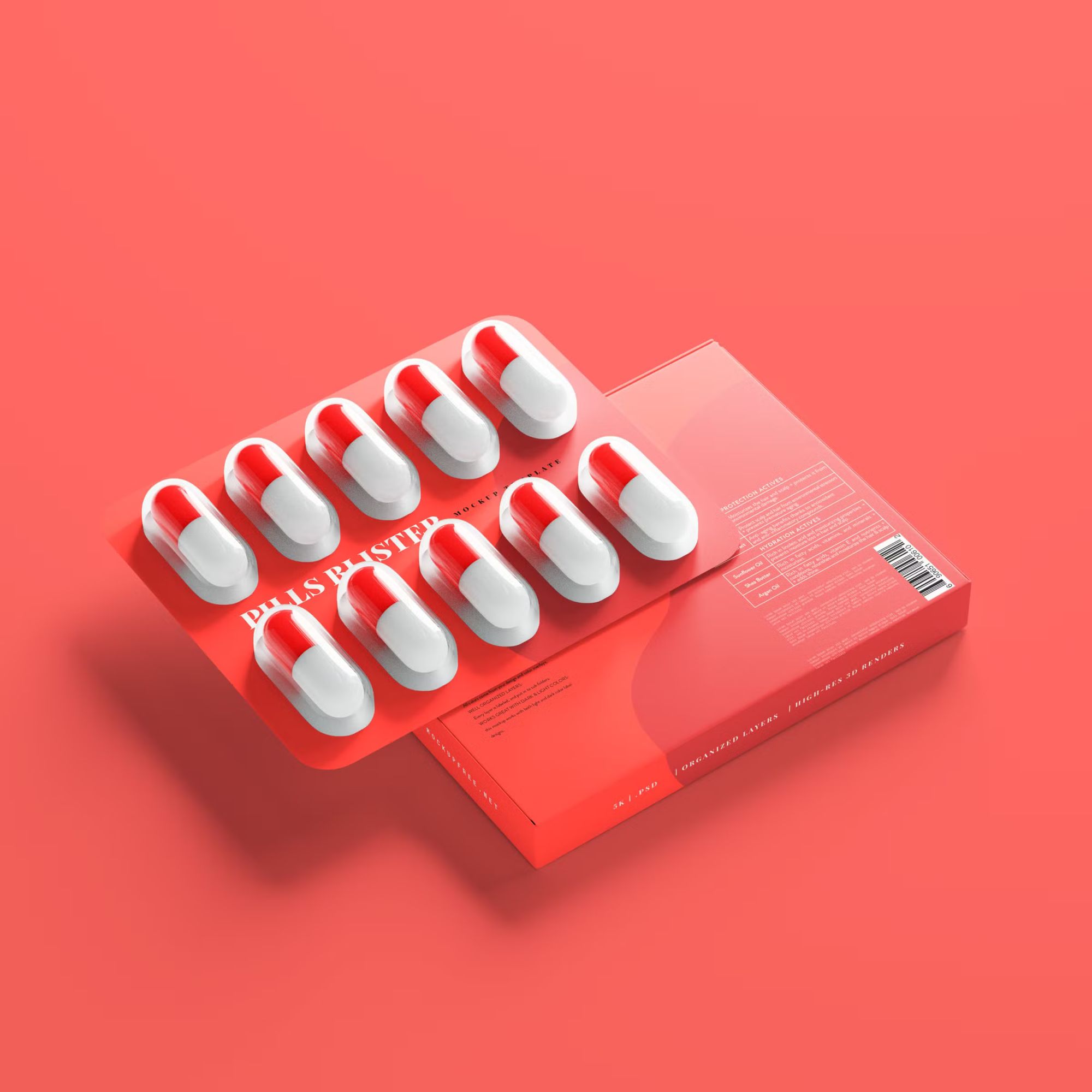 Capsule Blister with Box Mockup 6